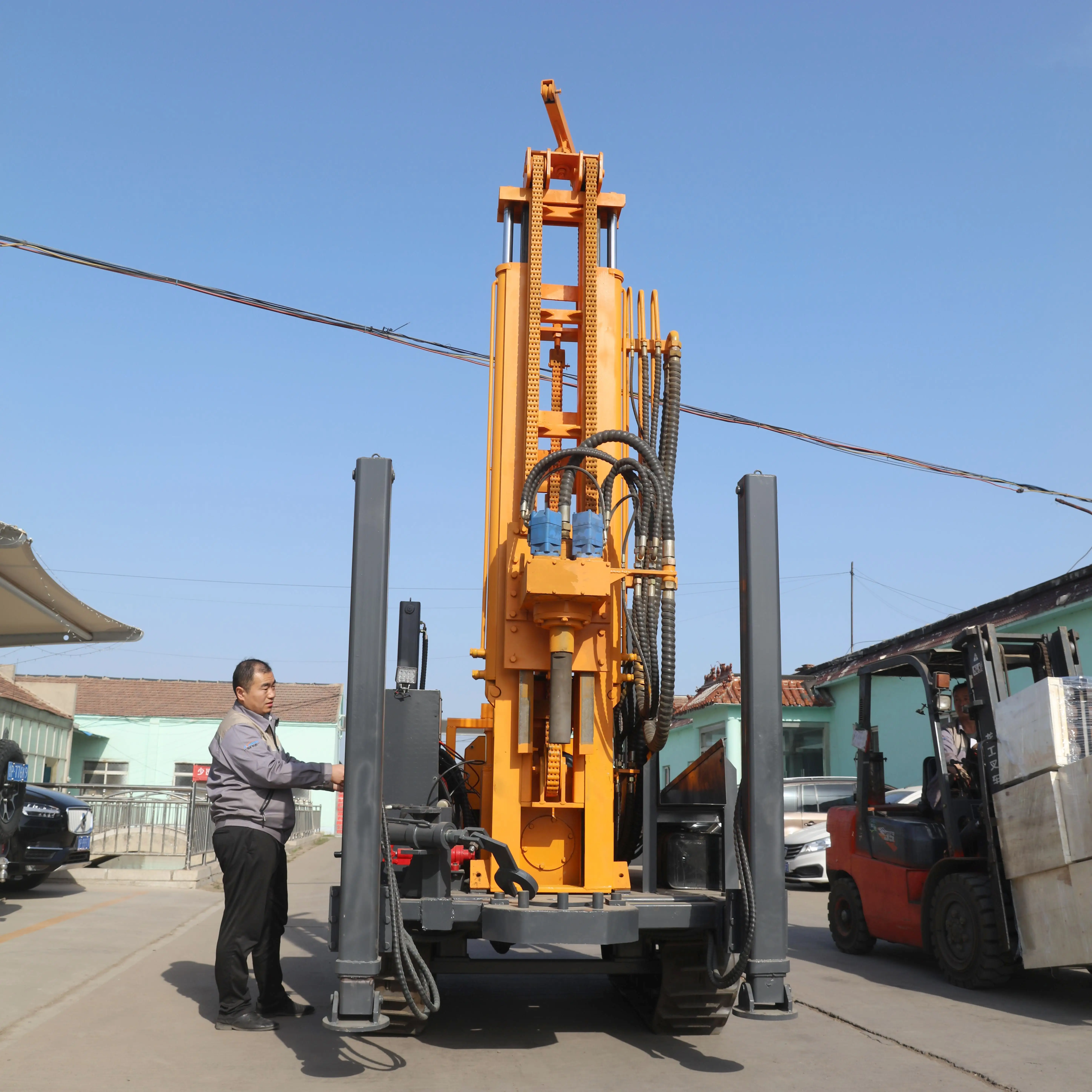 Máquina de perforación de pozo de agua de motor diésel, equipo de perforación de 180m