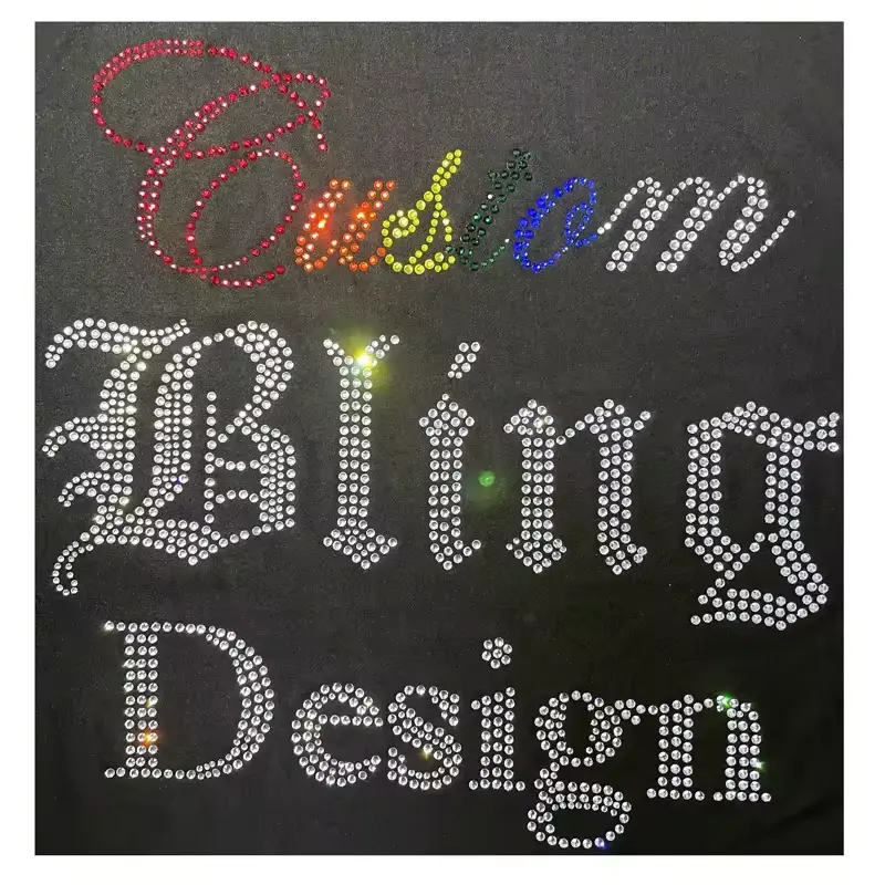 Fabbrica della cina design personalizzato Bling Team di calcio LOGO all'ingrosso Hotfix strass trasferimento di calore disegni ferro su applique