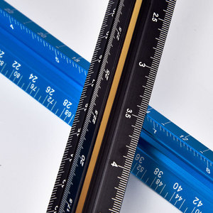 3エッジの三角建築家スケールルーラーアルミ合金金属レーザー番号付き - Product Image 2