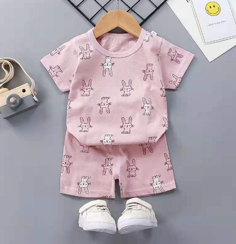 Short suit with full pollen and little rabbits