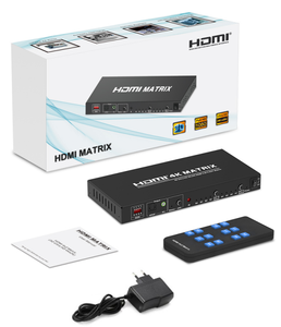 4K para HDMI 4x2 Matrix Switcher 4 Entrada 2 Salida para HDMI Switch Splitter con IR S/PDIF Divisores y convertidores de video