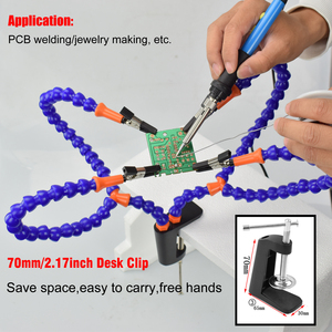Üçüncü el aracı ile 4 adet esnek Arms Solderirng istasyonu tutucu <span class=keywords><strong>PCB</strong></span> kaynak onarım için çoklu lehimleme eller