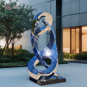 Trevi Nghệ Thuật Bất Động Sản Tùy Chỉnh Thiết Kế Hiện Đại Kim Loại Nghệ Thuật Cao Đánh Bóng Thép Không Gỉ Trừu Tượng Điêu Khắc Tượng Cho Ngoài Trời Sân - Product Image 4