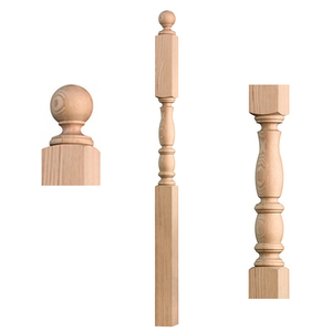 Việt Nam Top Rắn Gỗ Sồi Đỏ Cầu Thang Truyền Thống OEM/ODM Newel Bài Bằng Gỗ Cầu Thang Newels Với 1 Năm Bảo Hành - Product Image 1