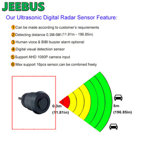 JEEBUS Parking <strong>Sensor</strong> <strong>System</strong> with 7inch Monitor FHD 1080P <strong>Backup</strong> Camera with Reversing <strong>Sensors</strong> for Excavator - Product Image 3