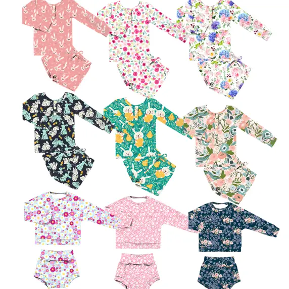 Kids Clothing Set Custom Diferentes Padrões Lindo Bebê Meninas Verão Vestuário Set para Meninas