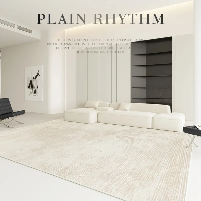 Высококачественный шерстяной ковер ATUNUS Nordic, простой цвет, Тихий ветер, цельный белый коврик для спальни, светлый ковер класса люкс