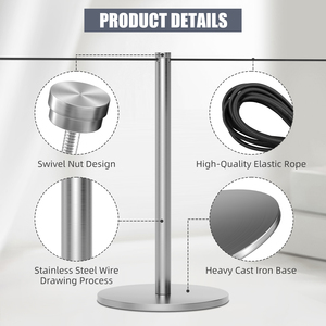 Chất lượng cao Bảo tàng triển lãm nghệ thuật rào cản stanchions hàng đợi đứng dây cực rào cản kiểm soát đám đông rào cản - Product Image 3