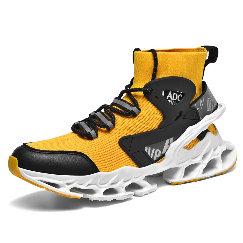 Brand Logo Custom Plus Size US 13 14 EU 47 48 Man Fashion Sport Sneakers Sock Blade Warrior Mesh Casual Running Shoes for Men