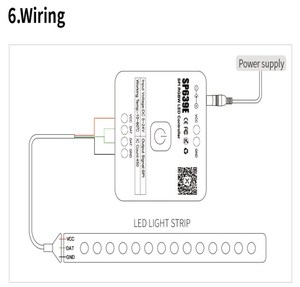 SP639E светодиодный контроллер SPI FCOB WS2812B RGB SK6812 WS2814 RGBW световая полоса музыки IOS Android 2,4G 5V-24V - Product Image 6
