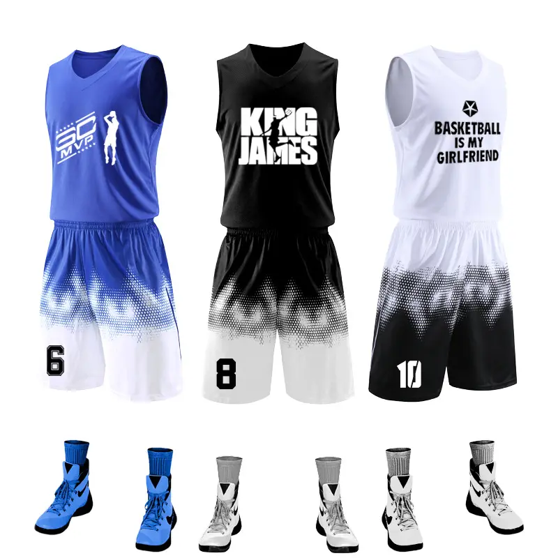 Camisetas de baloncesto de secado rápido y transpirable, conjunto de baloncesto de equipo juvenil, sublimación completa, barata, fábrica
