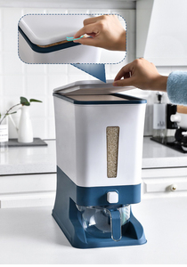 Eco-Amigável 10kg PP Plástico Arroz Dispenser Armazenamento Recipiente Injeção-Tech Press-Type Food Box para armazenamento de grãos frescos