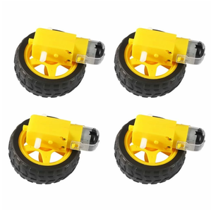 Motor eléctrico de CC con rueda de neumático de plástico, 3-6V, engranaje de doble eje, Motor de caja de cambios magnética TT para coche inteligente Arduino - Product Image 2