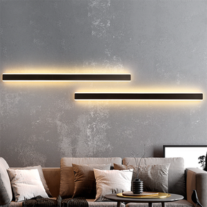 Hot Sale Modern Outdoor Exterior Linear Strip Wall Lamp 3000k Warm Cold White Long Garden Rectangle Wall Light <strong>Led</strong> Wall Light