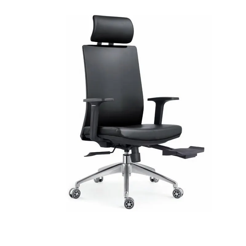 Стул для конференц-зала, офисный стул для офисного персонала, эргономичное кресло для домашнего офиса из искусственной кожи с подставкой для ног