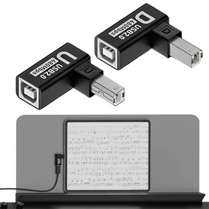 Adaptador de impresora USB 2,0 USB 2,0 macho a hembra 90 grados USB B adaptador de impresora convertidor de enchufe de extensión para Escáner de impresora