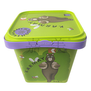 Customized Iml <strong>PP</strong> 500ml 750ml 1 Liter 1.5 Liter 2liter White clear Plastic Ice Cream <strong>Container</strong> Bucket with Lid - Product Image 2