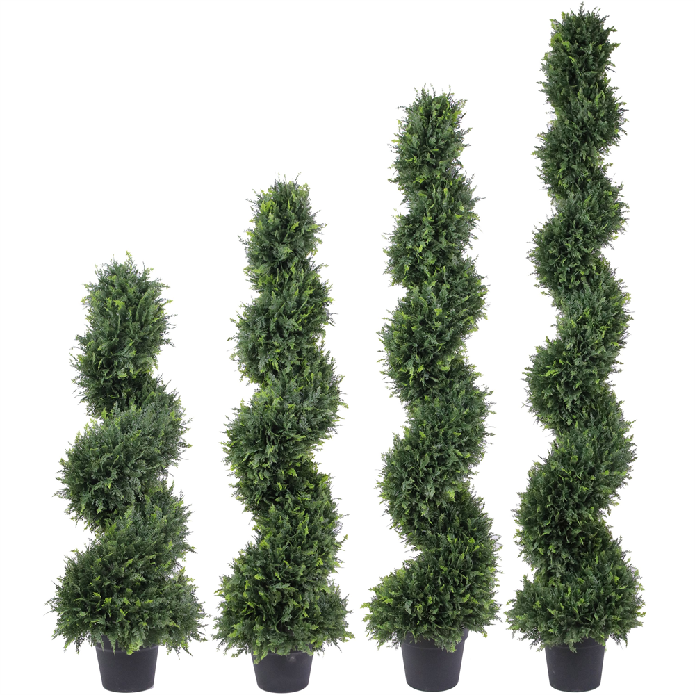 Artificial Potted Spiral Cypress Topiary Tree