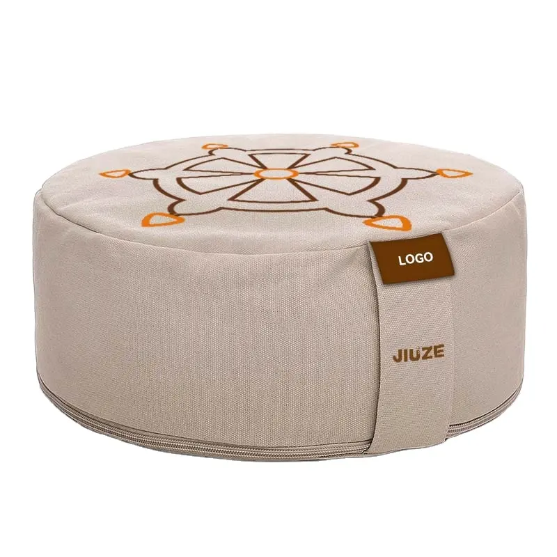 Bolsa de assento redonda artesanal orgânica zafu, almofada em branco para meditação de trigo de algodão 100% lavável para halloween