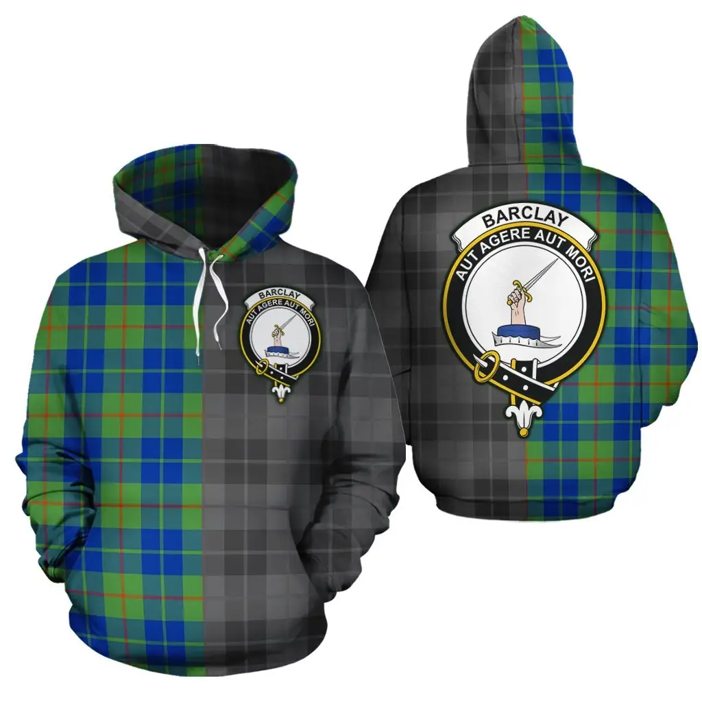 Scotland Barclay Hunting Ancient Clan Crest Tartan Vintage Hoodies For Boys Custom Sport New Hoodies Casual Plus Size Hoodies