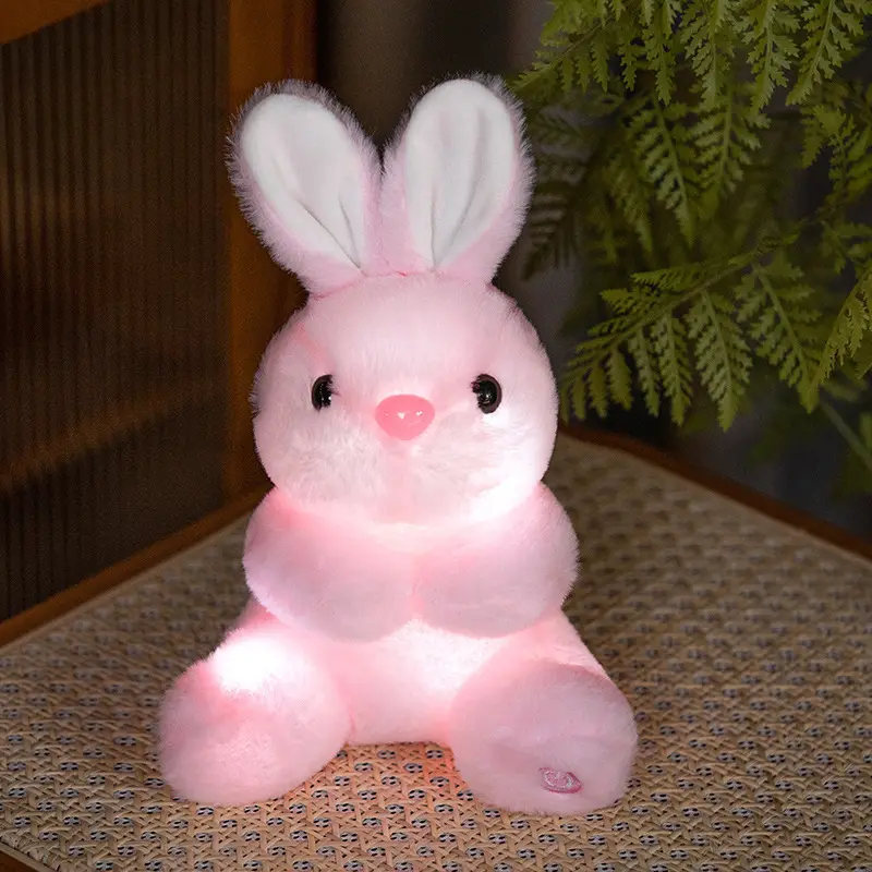 Venta al por mayor barato LED Light Up Bunny Rabbit Soft Toys Animales de peluche brillantes