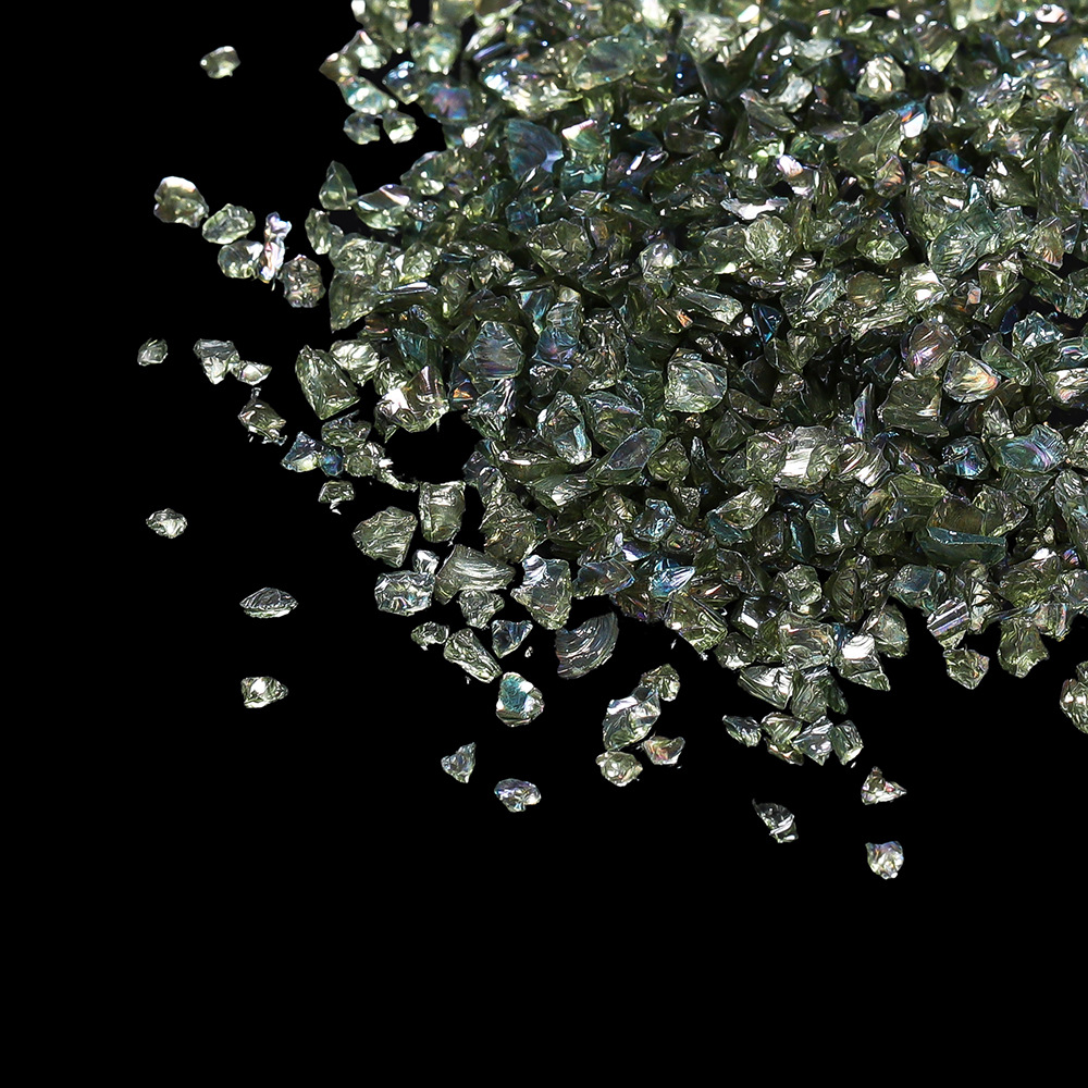 Verre gravier vert olive profond
