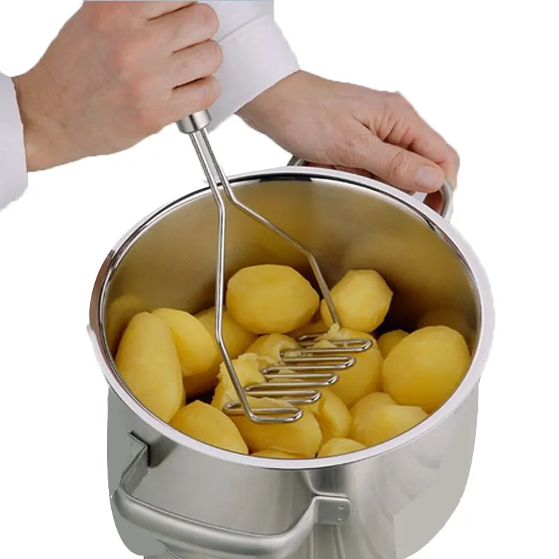 Edelstahl Küchen helfer Kartoffel stampfer Press Koch werkzeug Kartoffel püree Welliger Druck Ricer Zubehör