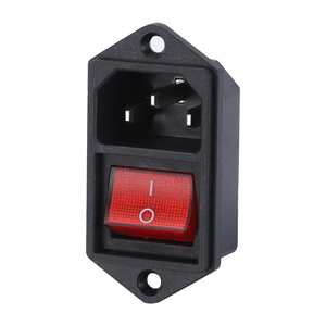 AC-01 erkek soket AC IEC fiş 7pins paneli montaj giriş kadın ac güç soketi sigorta rocker anahtarı ile - Product Image 2