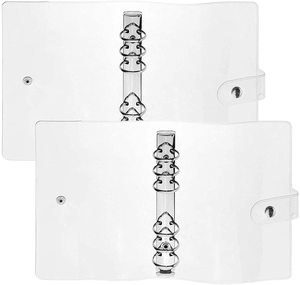 A6 coperchio per raccoglitore in PVC trasparente coperchio per raccoglitore a 6 anelli chiusura con bottone a pressione cartelle a fogli mobili protezione per guscio per Notebook morbida ricaricabile