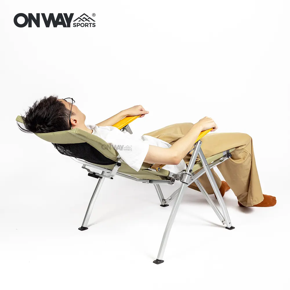 OnwaySports-Silla reclinable ajustable para acampar, silla de playa plegable para exteriores