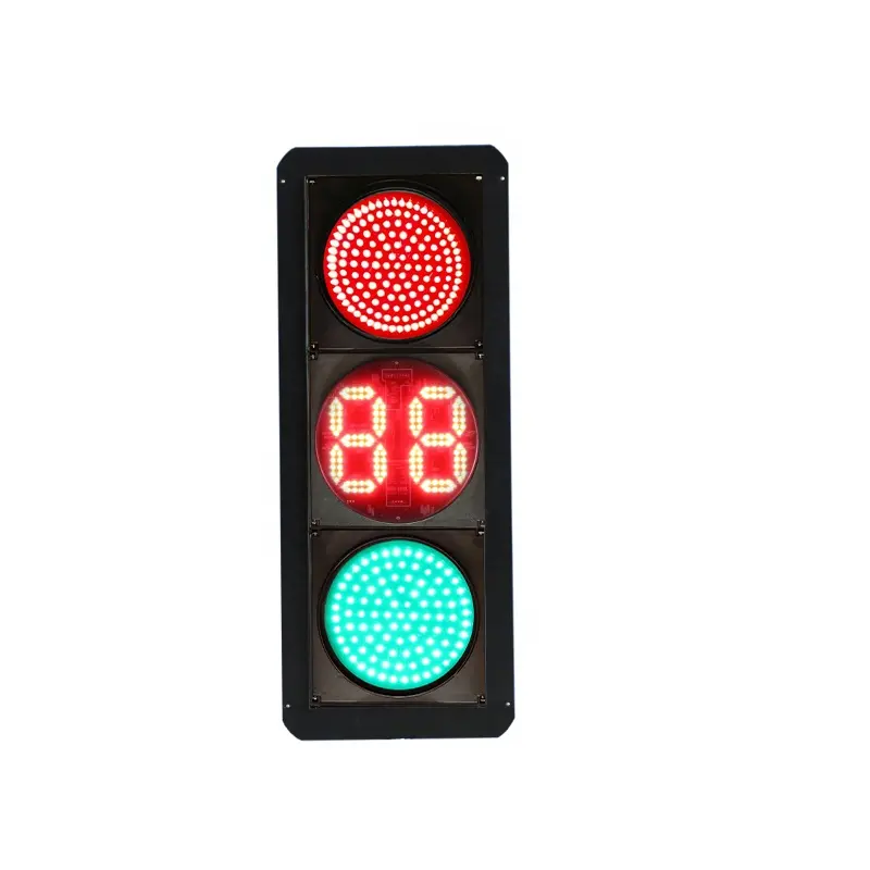 Flèche de passage rouge jaune vert 1 pièce, 300mm, plein écran, Signal lumineux avec minuterie à rebours
