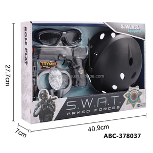 LK ชุดของเล่นทหารสำหรับเด็กหน่วยสวาทเซตของเล่นตำรวจหุ่นจำลองเสื้อกั๊กกันกระสุนหมวกกันน็อคแว่นตาป้ายระเบิดมือ - Product Image 4
