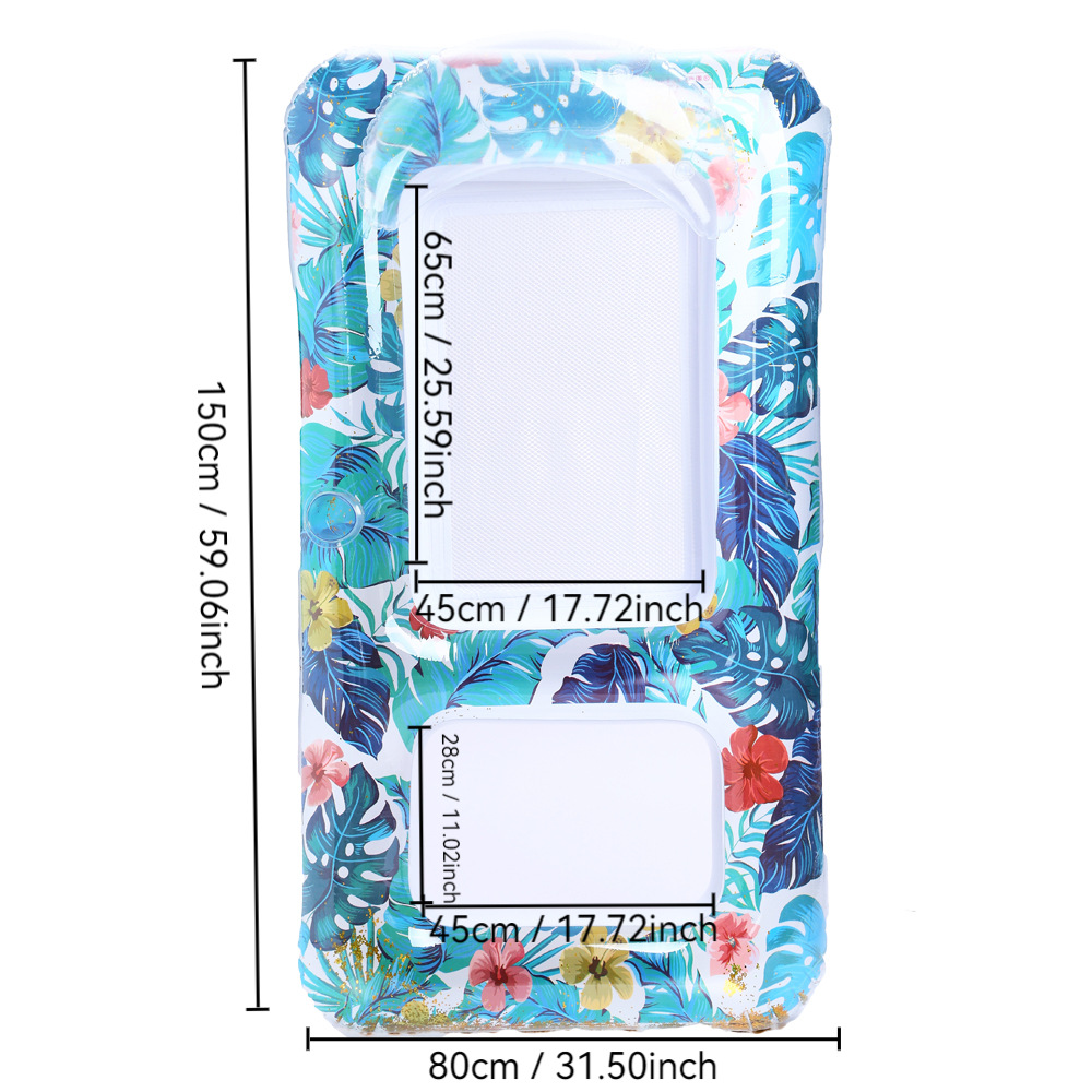 Lit flottant avec dossier à paillettes deux en un de style tropical