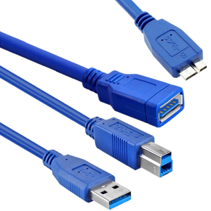 1M USB 3.0公母延长线a型B M/F蓝色数据线线 - Product Image 1