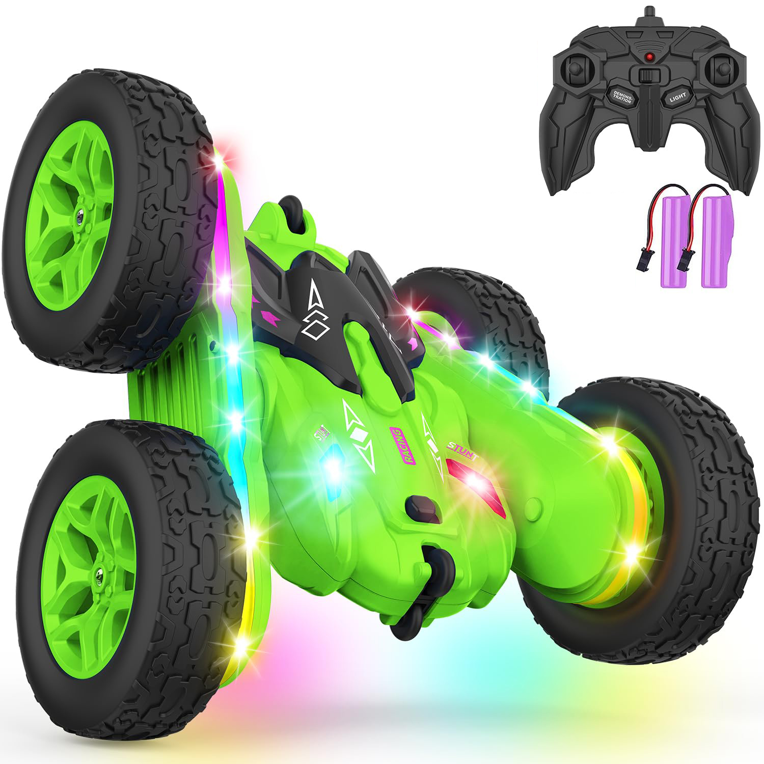Vert avec des bandes lumineuses