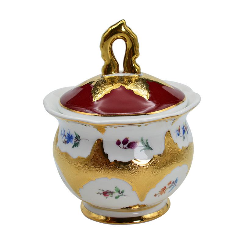Sugar jar-thousands of flowers golden red