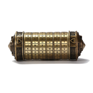 Da Vinci Code Mini Cipher Lock Puzzle Box Romántico Cumpleaños Aniversario Regalo Novia Compartimento oculto Puerta Uso San Valentín - Product Image 1