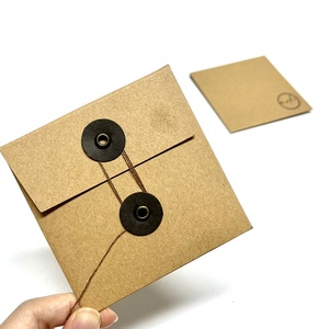 Recyceln Sie Kraft papier umschlag Vintage Umschlag Taschen mit Knopf und Schnur verschluss für Mail Postkarte Rechnungen Einladung - Product Image 4