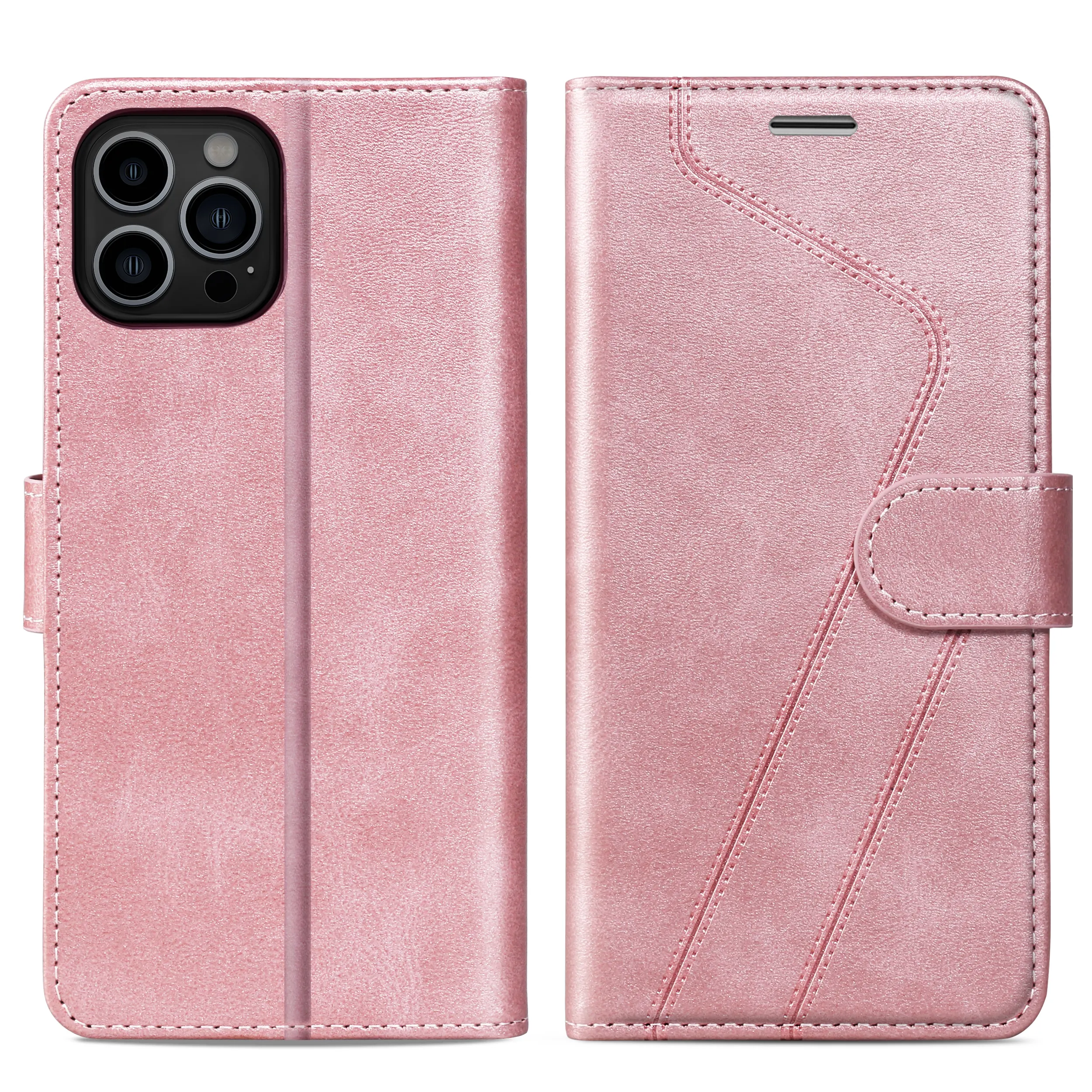 Couverture arrière souple de protection à la main de luxe couture Flip Cover Wallet Phone Case en cuir Girly Phone Case avec porte-cartes