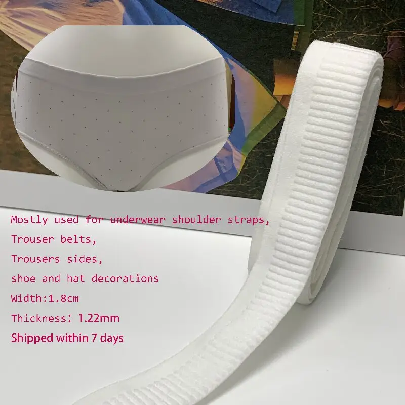 GUANGDONG XINDE 1.8cm pita elastis tali anyaman spandeks nilon putih untuk celana dalam celana dalam pinggang elastis