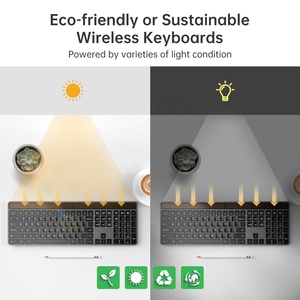 Ergonomic Slim Computer Aluminum Alloy Multi-paired 100% Solar Custom Tastatur <strong>bluetooth</strong> Magic Wireless <strong>Keyboard</strong> for Desktop - Product Image 4