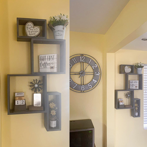 <span class=keywords><strong>2025</strong></span> Bán hàng nóng trang trí tường mộc mạc 4 <span class=keywords><strong>Cube</strong></span> treo tường bóng hộp mộc mạc nổi kệ gỗ hiển thị kệ Bóng hộp - Product Image 3