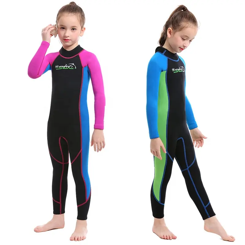 Sıcak satış sıcak tutmak geri zip dalgıç kıyafeti 3 mm 5mm 7mm çocuk yüzme neopren dalış çocuklar sörf kıyafeti