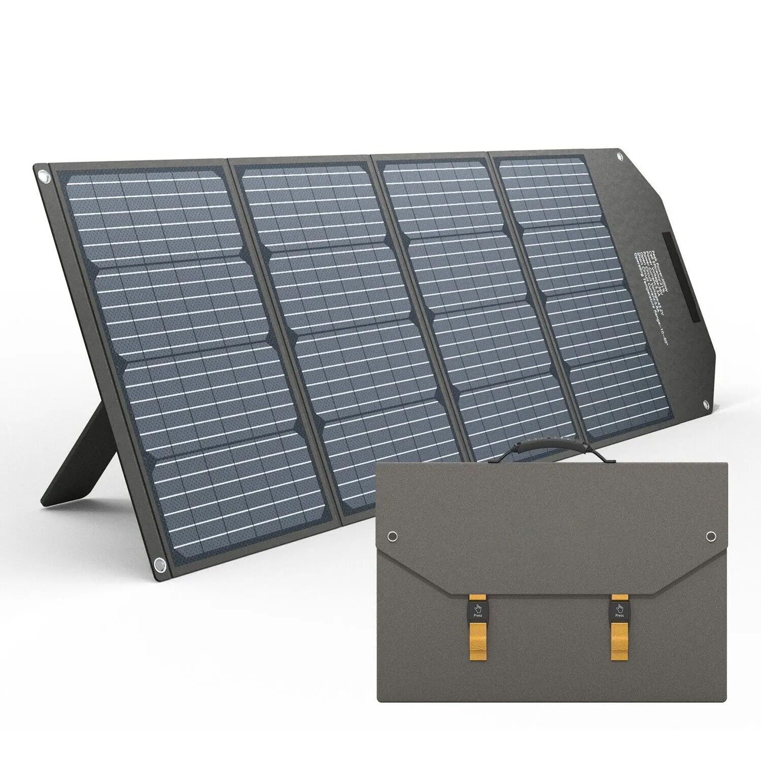 Panel surya lipat portabel, 100W-200W untuk berkemah luar ruangan Panel surya 18V untuk penggunaan luar ruangan