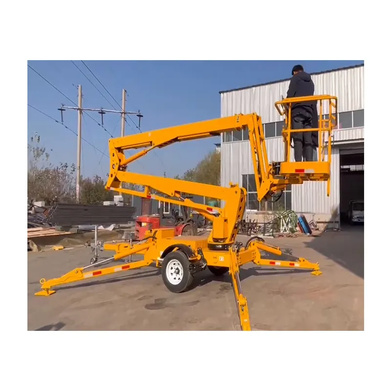 Telescopic Ascendant ngoài trời làm việc trên không nền tảng Trailer Spider chân Crank Lift