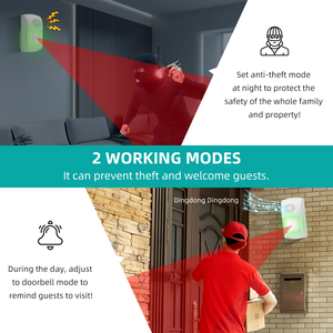 Alarma con Sensor infrarrojo inalámbrico ANGUS, Detector de movimiento PIR inteligente, alarma de 110dB, alerta de voz antirrobo, sistema de seguridad para el hogar - Product Image 6
