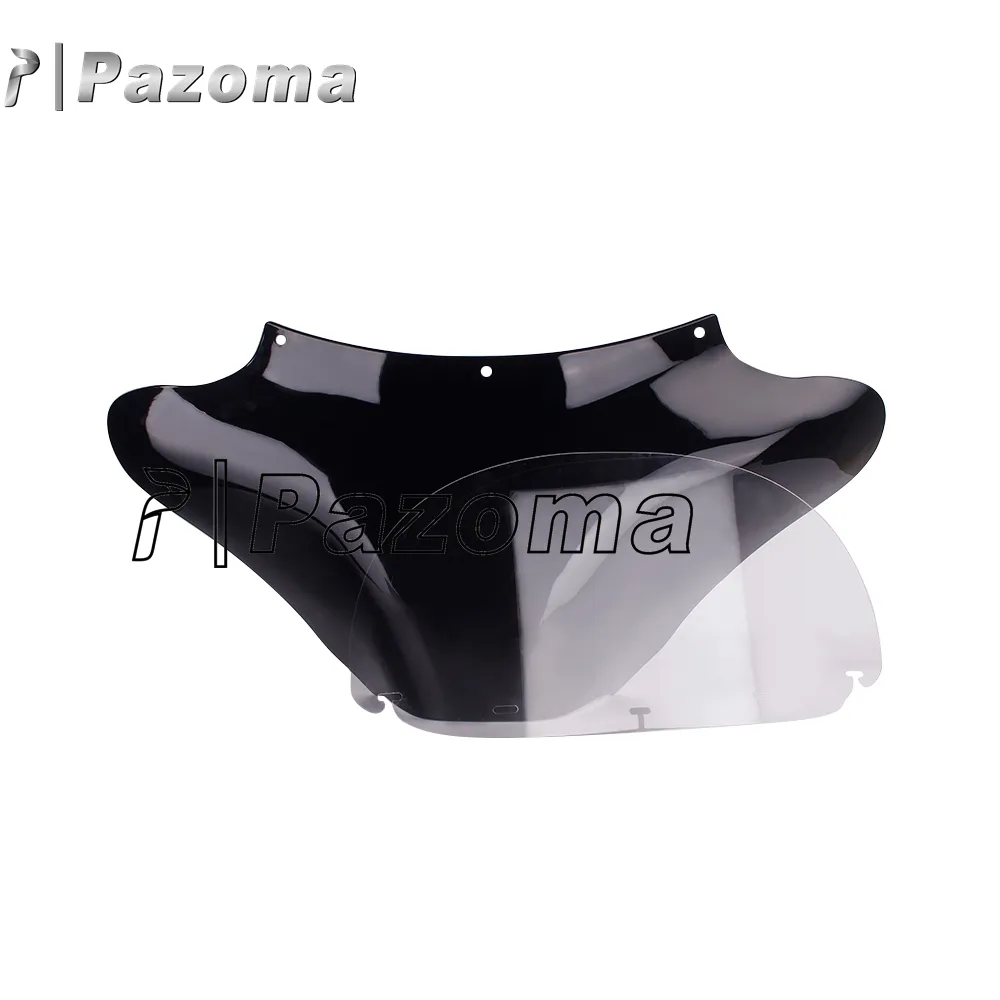 OEM Custom Motorcycle Outer Fairing Part Solid Black Windshield For 1993-1996, 2005-2012 FLSTN Softail Deluxe with lightbar2