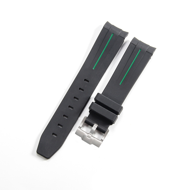 Black with green - steel buckle -K14