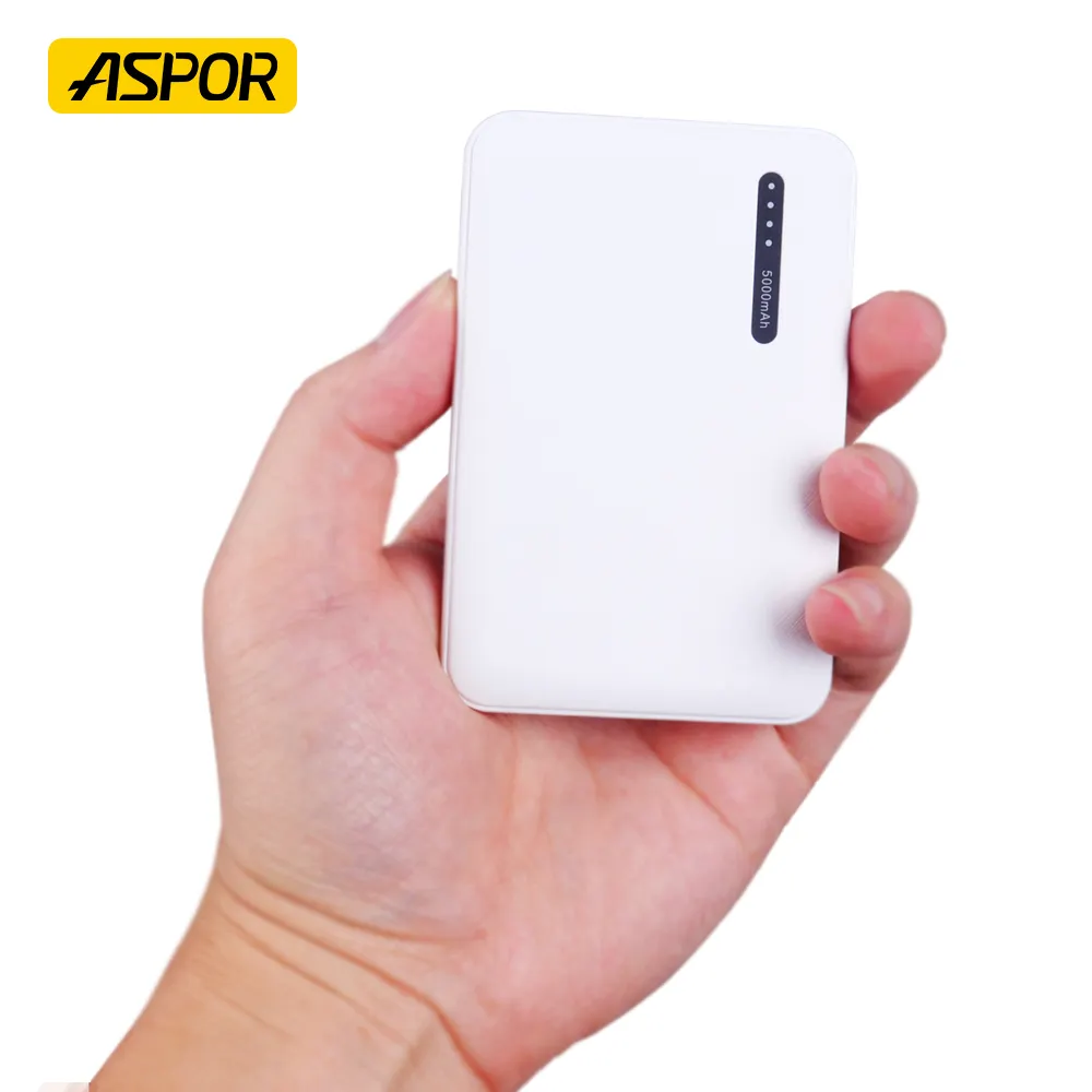 ASPOR A355 güç bankaları 5000mAh şarj Mini taşınabilir telefon cep şarj cihazı ince Power Bank