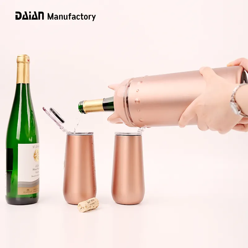 Daian garrafa cooler de 2022 ml, garrafa de vinho de 750 nova parede com design catiao, balde e resfriador de vinho